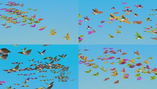 在折纸的秋天，鸽子飞走了高清在线视频素材下载