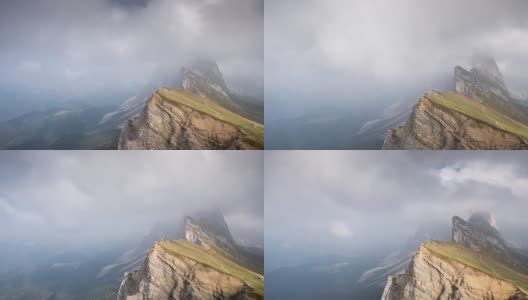 阿尔卑斯山欧洲山脉的延时移动云塞达南蒂罗尔，白云石，意大利高清在线视频素材下载