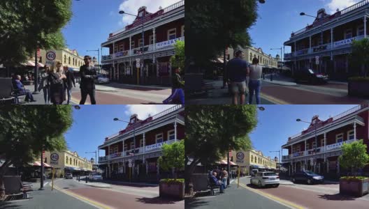4K时间流逝(缩放):弗里曼特尔的街道，珀斯，西澳大利亚高清在线视频素材下载
