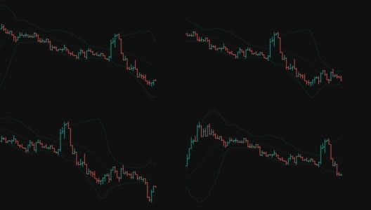 股票或加密货币市场在电脑屏幕上的移动。比特币BTC ETH图表时间跨度高清在线视频素材下载