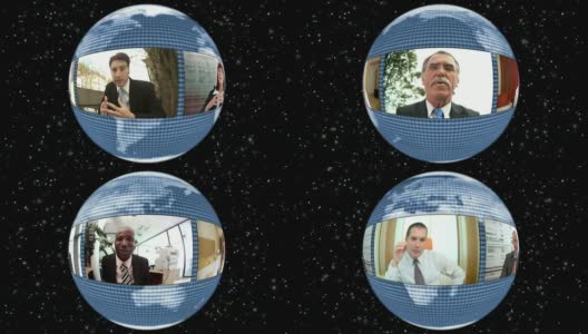 高清循环蒙太奇:全球视频会议高清在线视频素材下载