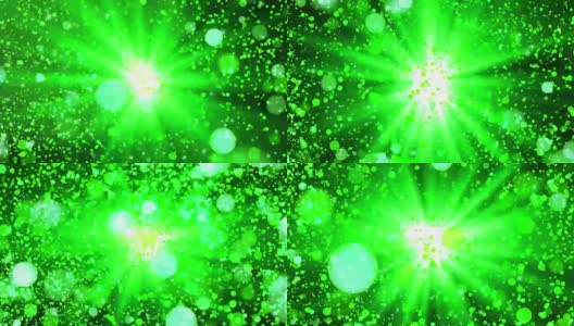 可循环发光粒子背景，绿色背景高清在线视频素材下载