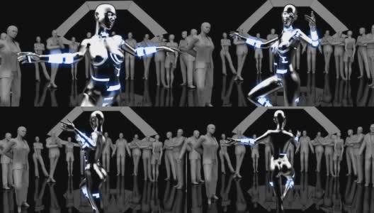 舞者机器人的性能高清在线视频素材下载