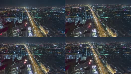T/L WS HA ZI鸟瞰图北京天际线和长安街的夜晚高清在线视频素材下载