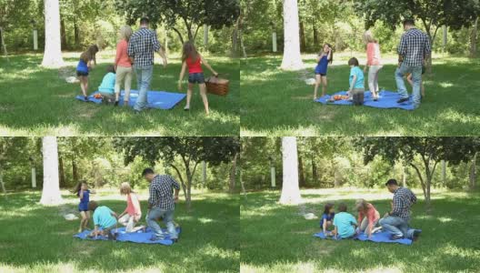 一家人享受七月四日野餐高清在线视频素材下载