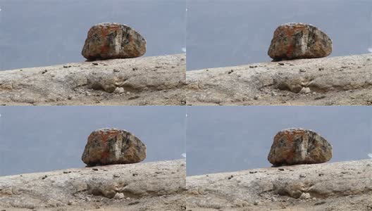 山脊上的岩石，在斯瓦尔巴特群岛，被冰川的冰流搬运高清在线视频素材下载