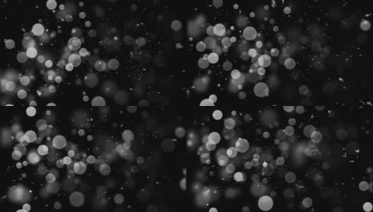 4K逼真的降雪，模糊的城市灯光，散景，横向，横向，快速，中间镜头，强烈，雪花，六边形棱镜，背景循环，透明，拖放在时间轴上，冬天，圣诞节，新年，暴风雪，暴风雪高清在线视频素材下载