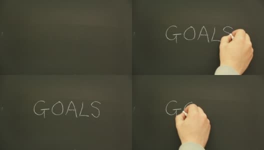 在黑板上写“目标”高清在线视频素材下载