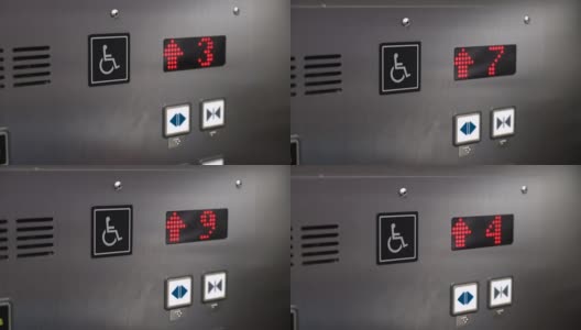电梯上的数字正在上升高清在线视频素材下载