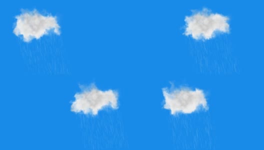 蓝色背景上的雨云高清在线视频素材下载
