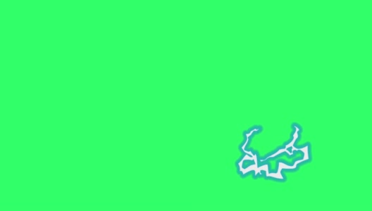 绿色背景上的电力隔离的动画北极光形状。高清在线视频素材下载