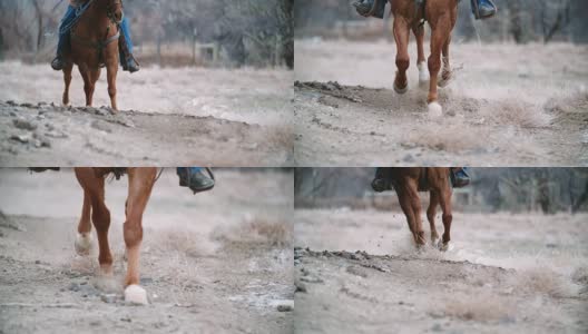 马背上骑着马奔跑高清在线视频素材下载