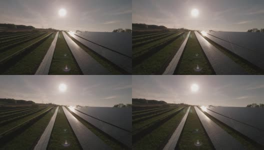 空中太阳能发电站立交拍摄(4K/超高清)高清在线视频素材下载