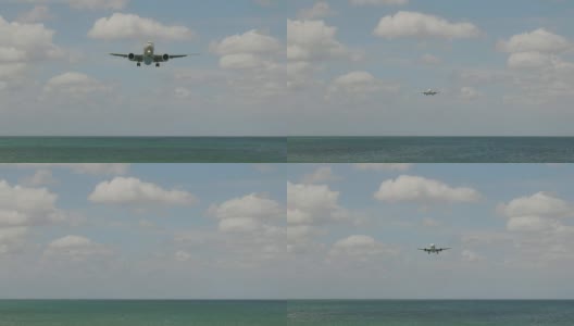 飞机在海面上降落高清在线视频素材下载
