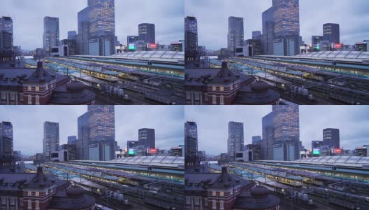 东京火车站附近的现代办公大楼高清在线视频素材下载