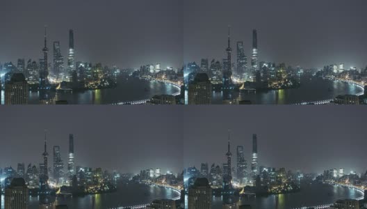T/L WS HA TD The Bund, Night to Dawn Transition /上海，中国高清在线视频素材下载