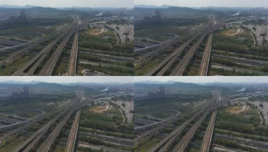 航拍城市轨道交通高清在线视频素材下载