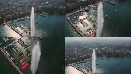 空中全景图的日内瓦城市高清在线视频素材下载
