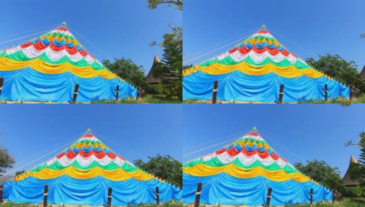 尼泊尔佛塔圆顶祈祷旗高清在线视频素材下载