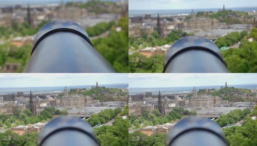 从苏格兰城堡俯瞰爱丁堡高清在线视频素材下载