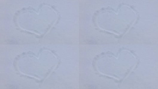 手绘的心脏形状在雪域背景高清在线视频素材下载