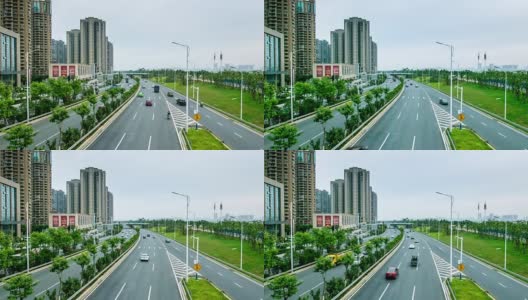 城市高速公路交通，延时摄影。高清在线视频素材下载