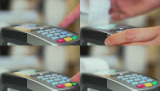 使用信用卡读卡器，特写高清在线视频素材下载