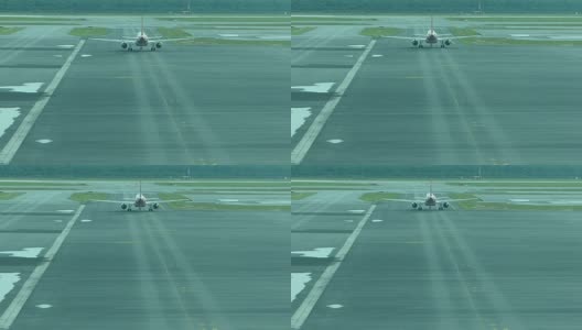 飞机在机场滑行高清在线视频素材下载