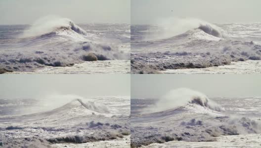 风暴过后大浪破浪高清在线视频素材下载