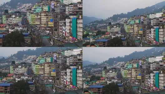 ZO，大吉岭城市高角度拍摄，西孟加拉邦，印度高清在线视频素材下载
