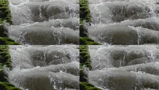 大自然中美丽的4K石灰岩瀑布高清在线视频素材下载