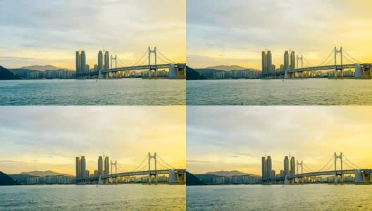 关安大桥与釜山市高清在线视频素材下载