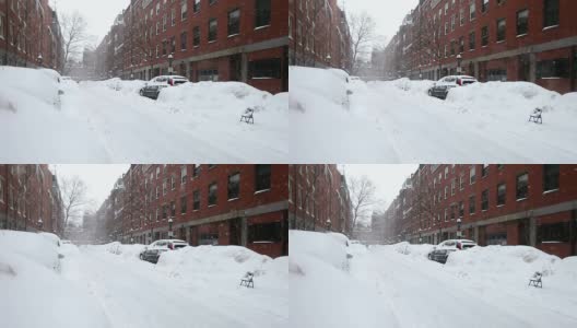 2015年波士顿暴雪。波士顿史上最大雪的冬天高清在线视频素材下载