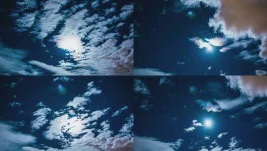 月亮和云的时间流逝高清在线视频素材下载