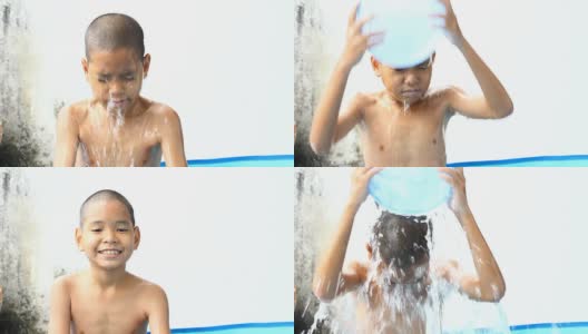 男孩洗澡高清在线视频素材下载