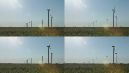 风力涡轮机延伸到远方高清在线视频素材下载