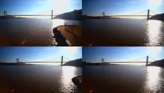 乔治华盛顿大桥的航拍镜头高清在线视频素材下载