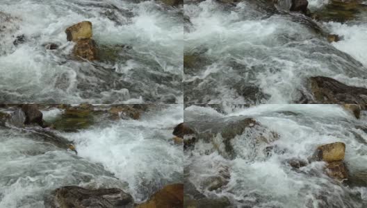 山涧河水慢镜头特写高清在线视频素材下载