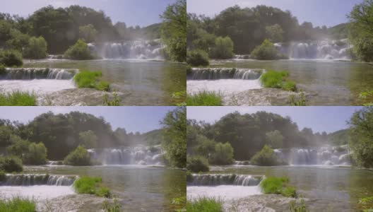 Skradinski瀑布是Krka国家公园最受欢迎的瀑布。高清在线视频素材下载