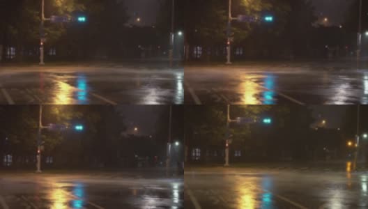 慢镜头和散焦镜头拍摄了台风纳沙期间的狂风暴雨高清在线视频素材下载
