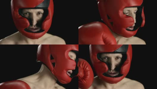 高清超级慢动作:拳击手被打在脸上高清在线视频素材下载