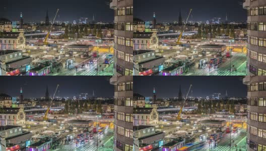 高清时间流逝:繁忙的城市斯德哥尔摩高清在线视频素材下载