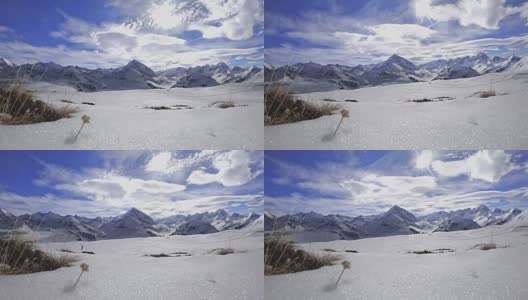 时间推移:奥地利的阿尔卑斯山在Kuehtai滑雪胜地高清在线视频素材下载