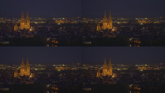 雷根斯堡老城之夜高清在线视频素材下载