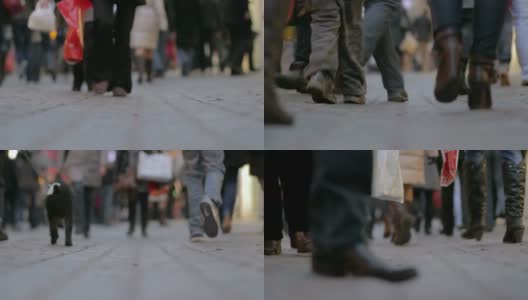 人走路-面水平观景高清在线视频素材下载