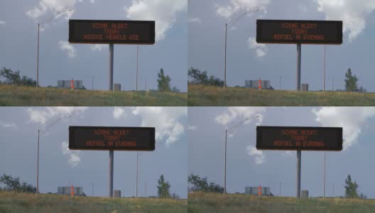 臭氧高速公路标志与汽车高清高清在线视频素材下载