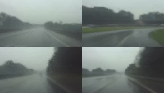 高速公路行驶条件恶劣高清在线视频素材下载