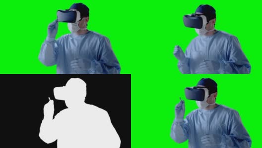 手术中戴着虚拟现实眼镜的男子高清在线视频素材下载