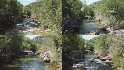 西班牙巴塞罗那洛布雷加特河的鸟瞰图高清在线视频素材下载