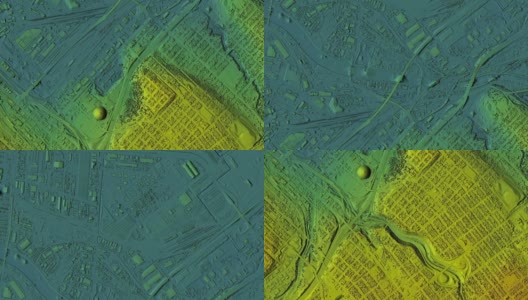 带有彩色地理空间数据的城市区域动画地图，供GIS使用高清在线视频素材下载